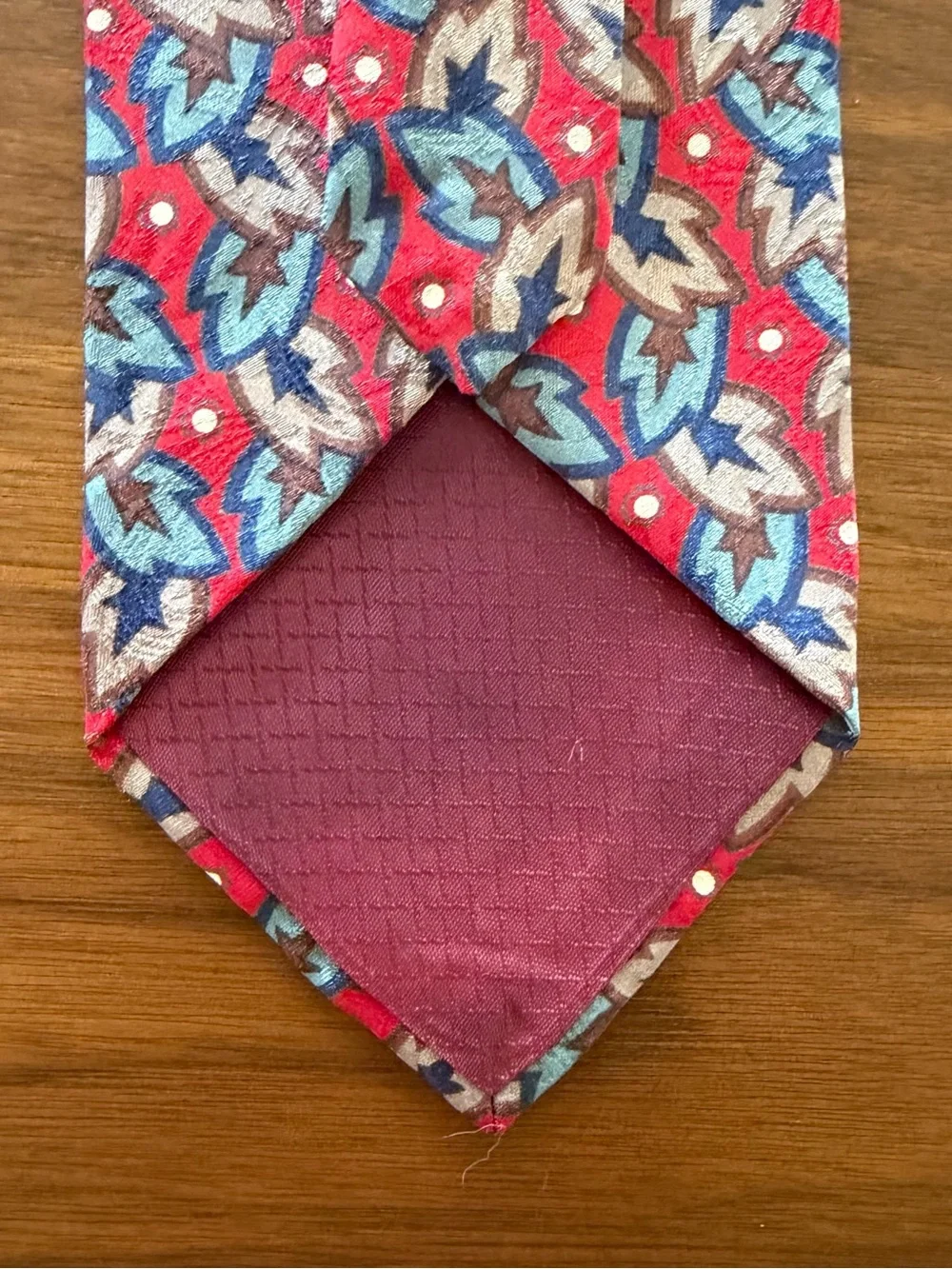 Christian Dior Monsieur Red Multicolor Floral-Paisley Silk Tie